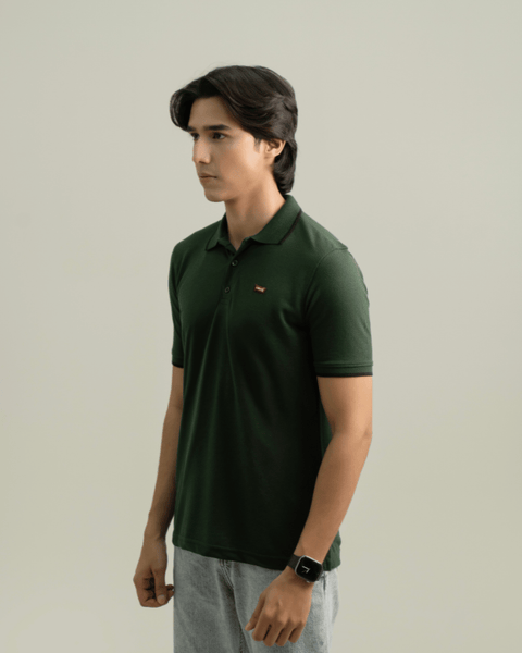 LV - Premium Pique Polo - Bottle Green