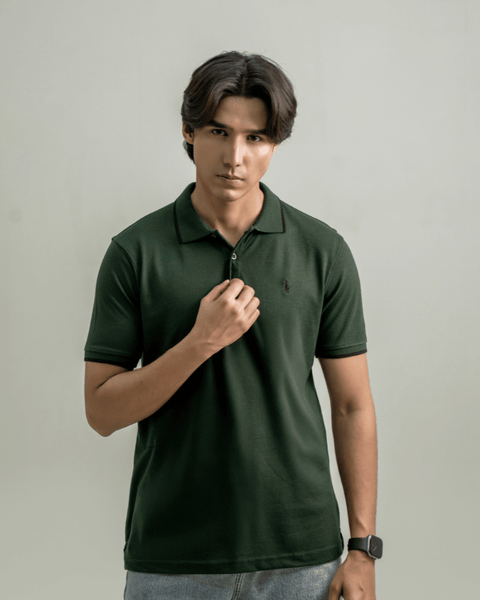 RL - Premium Pique Polo - Bottle Green