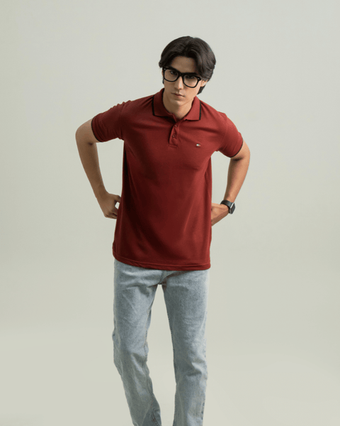 TH - Premium Pique Polo - Mahroon