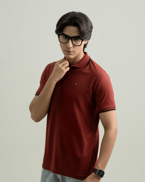 TH - Premium Pique Polo - Mahroon