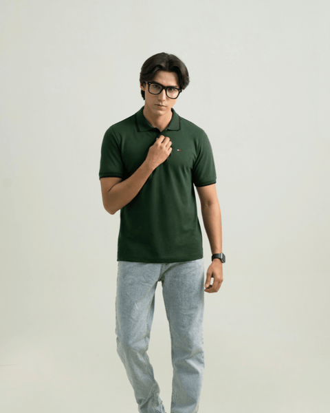 TH - Premium Pique Polo - Bottle Green